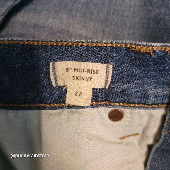Madewell Jeans Size 28 Skinny 9" Mid Rise Pleasant Wash M6287 Tummy Control - Picture 5 of 13